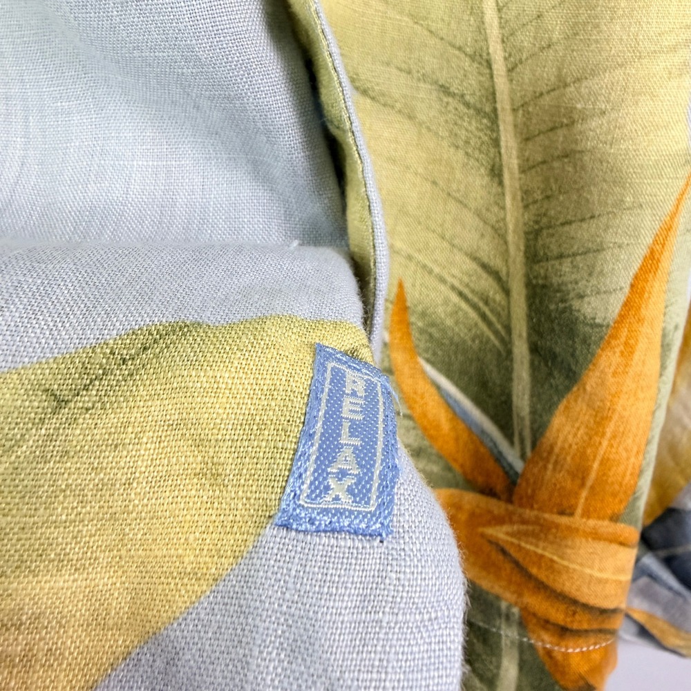 Tommy Bahama Mens XXL 100% Linen Bird of Paradise Tropical Camp Shirt Blue - Picture 10 of 12